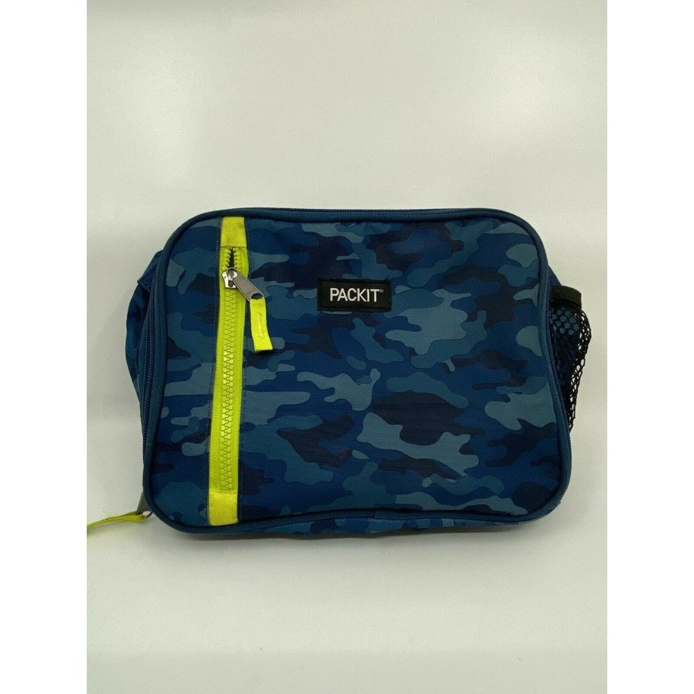Packit Freezable Lunch Bag Blue Camouflage Pattern Good Used Condition